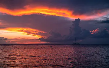 Fire Sunset, Cozumel Island, Mexico